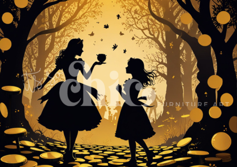 Print On Demand A1/A2/A3 Alice & Friends Silhouette Decoupage Paper Paper Craft Decoupage Papers for Furniture Poster Quality