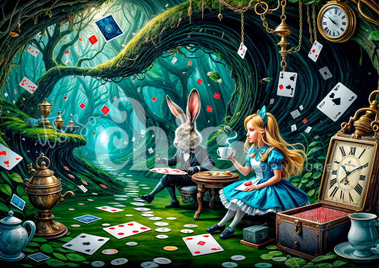 Print On Demand A1/A2/A3 In the Rabbit Hole Decoupage Paper Paper Craft Decoupage Papers for Furniture Poster Quality