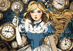 Print On Demand A1/A2/A3 Alice Pocket Watches & Key Decoupage Paper Paper Craft Decoupage Papers for Furniture Poster Quality