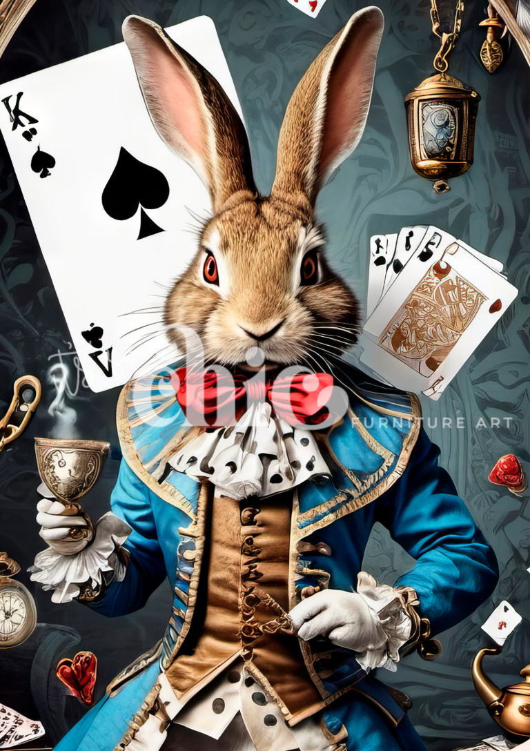 Print On Demand A1/A2/A3 King of White Rabbits Decoupage Paper Paper Craft Decoupage Papers for Furniture Poster Quality