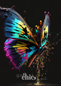 Print On Demand A1/A2/A3 Neon Butterfly Decoupage Paper Paper Craft Decoupage Papers for Furniture Poster Quality