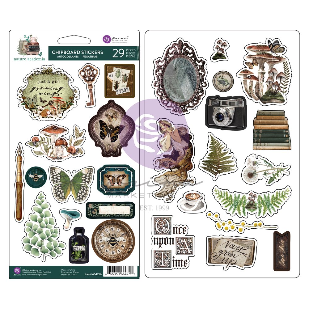 Prima Marketing CHIPBOARD STICKERS – 29 PCS