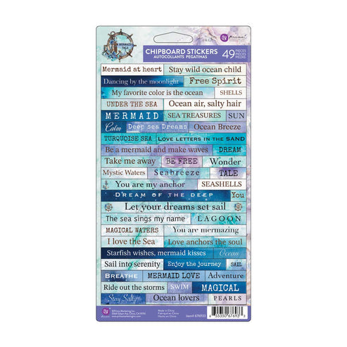 A Mermaid's Tale -CHIPBOARD Stickers (49 pcs)
