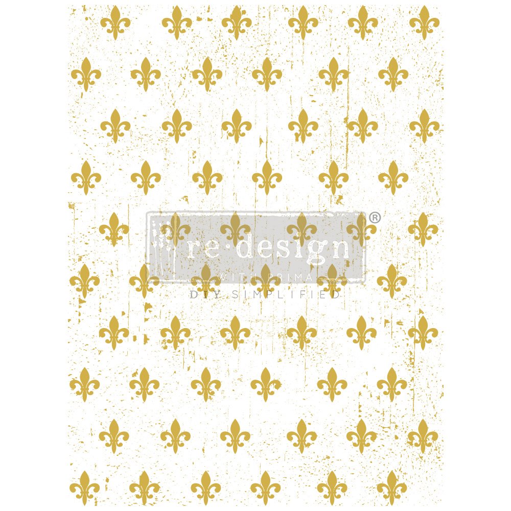 Redesign with Prima Gold Foil Decor Transfer Gold Fleur De lis