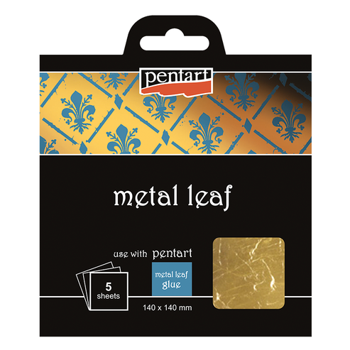 Pentart Metal leaf Gold  14cm x 14cm 5 sheet pack