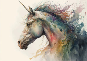 Three Yellow Goats Decoupage A1 sheet - Rainbow Unicorn