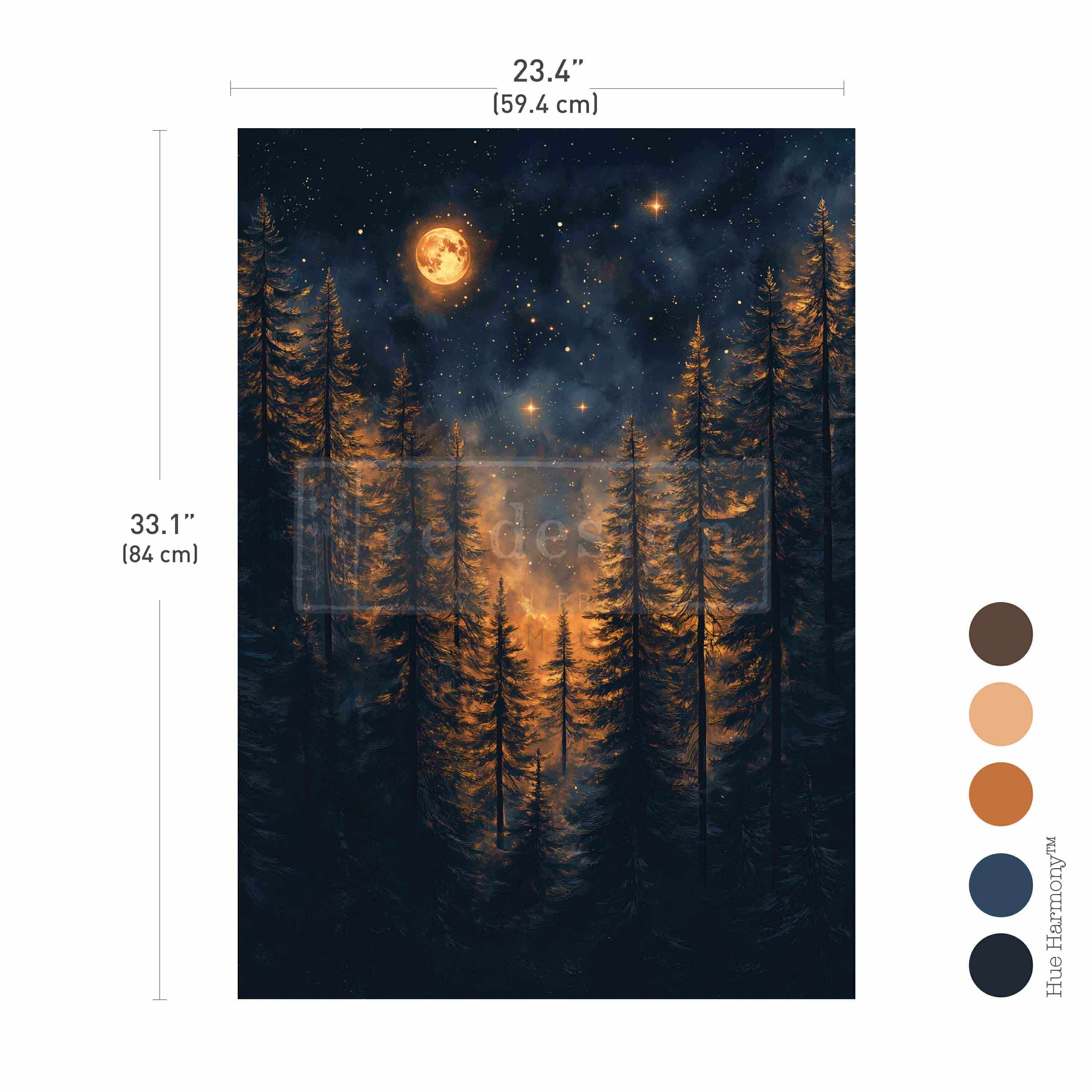 *New* Exclusive Redesign with Prima Decoupage A1 Fiber Paper Limited Edition moonlit Forest