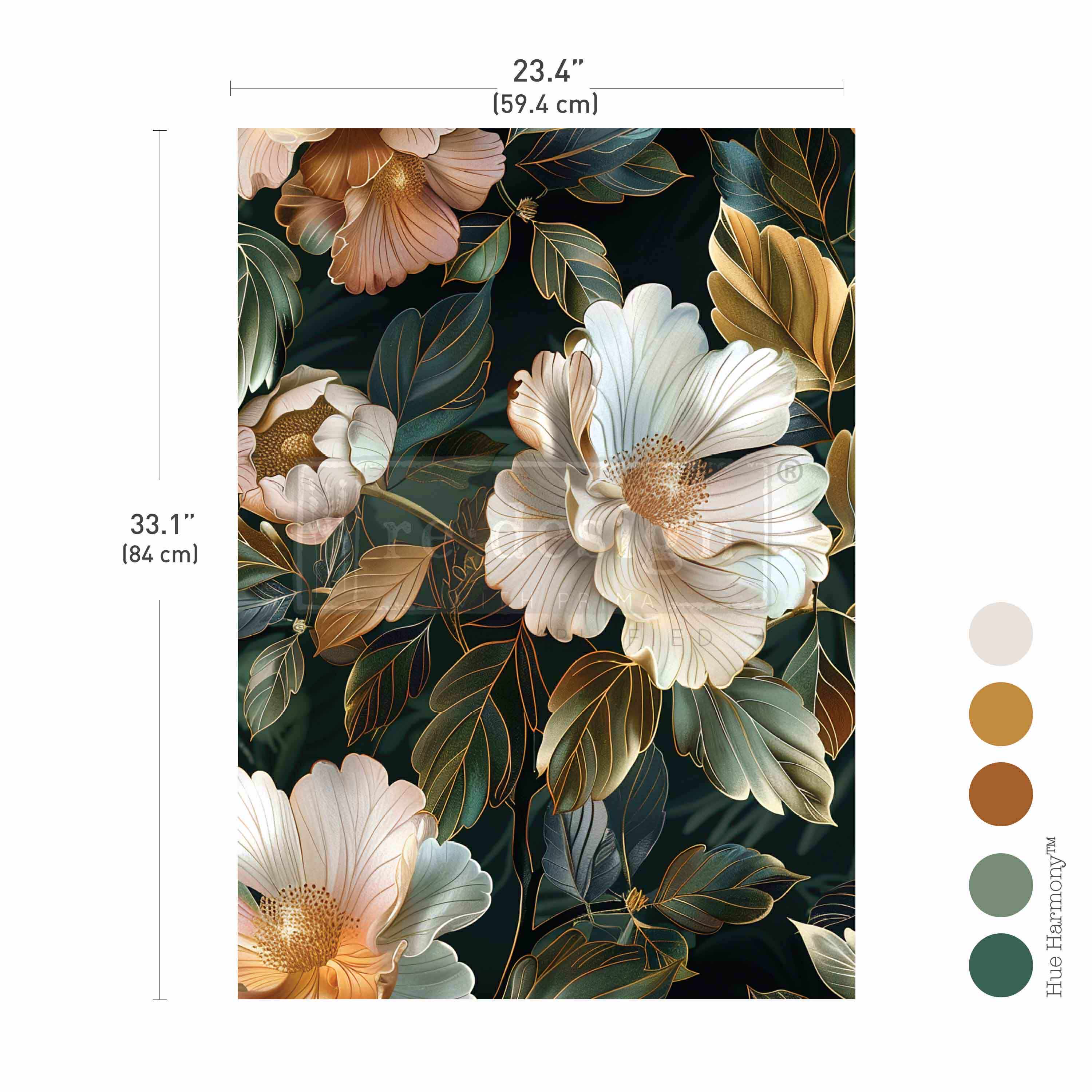 *New* Exclusive Redesign with Prima Decoupage A1 Fiber Paper Limited Edition Opulent Petal