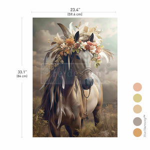 *New* Exclusive Redesign with Prima Decoupage A1 Fiber Paper Limited Edition A noble Steed
