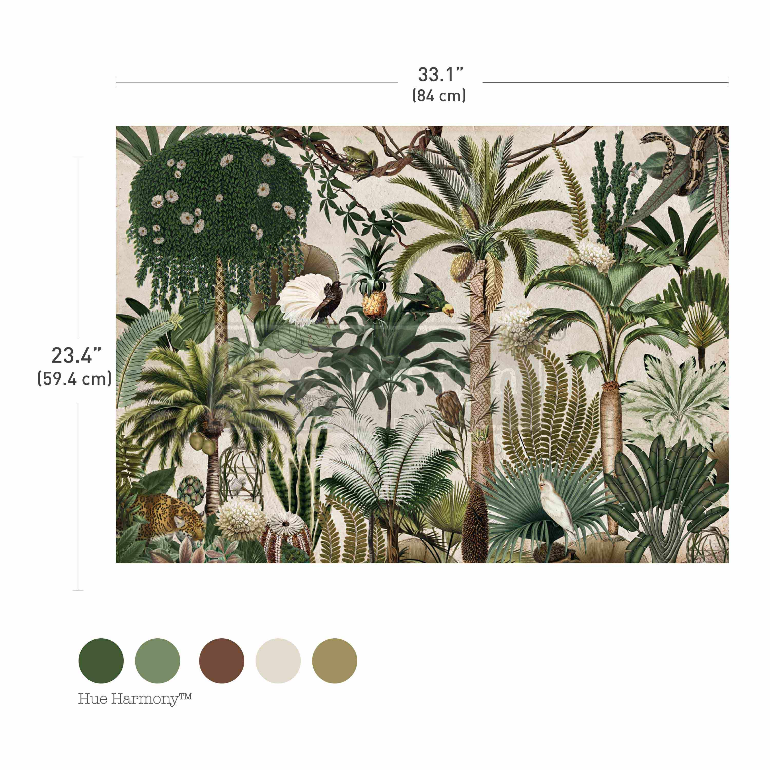 *New* Exclusive Redesign with Prima Decoupage A1 Fiber Paper Limited Edition Jungle Bloom