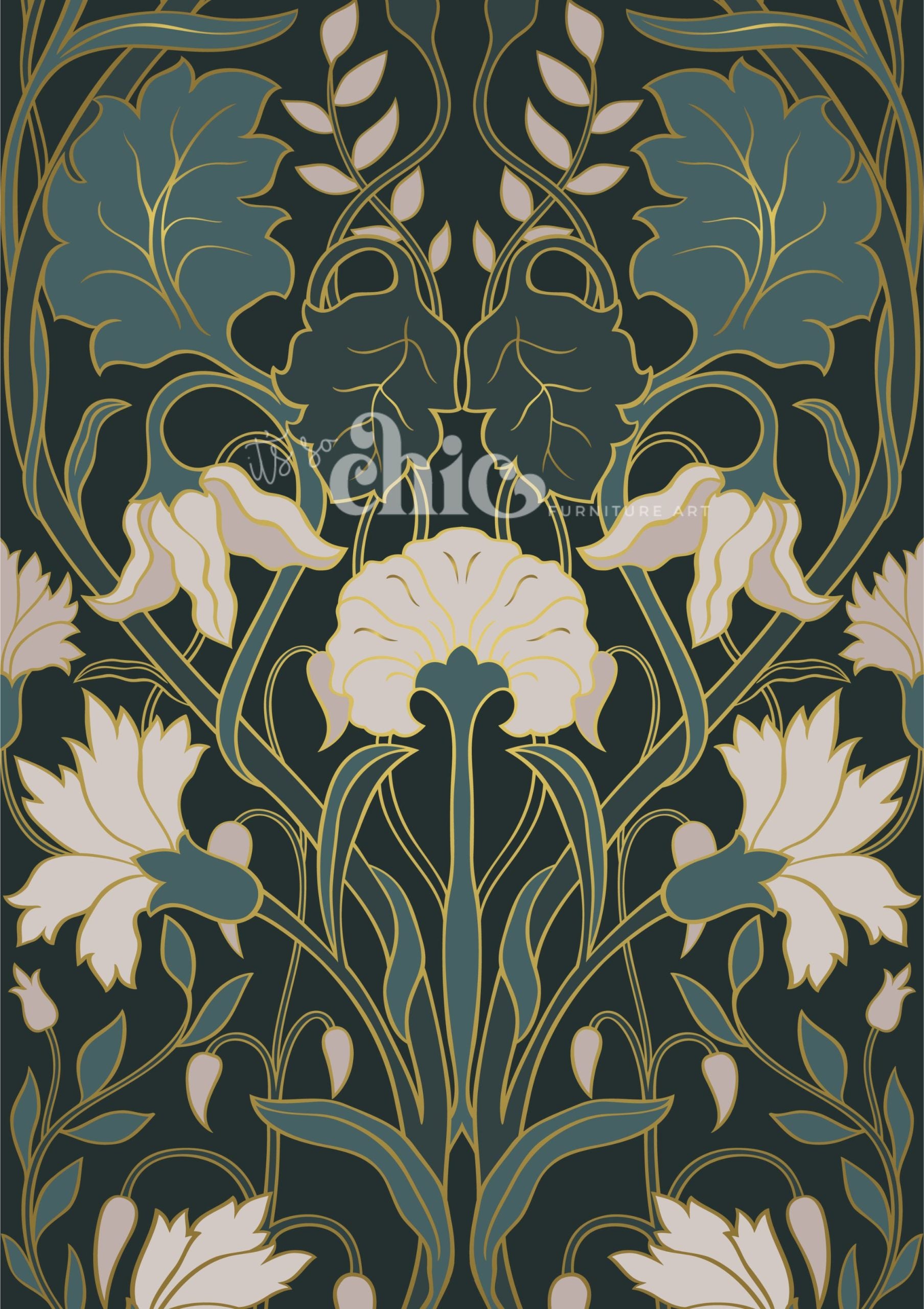 Print On Demand A1/A2/A3 Floral Art Nouveau Decoupage Paper Paper Craft Decoupage Papers for Furniture Poster Quality