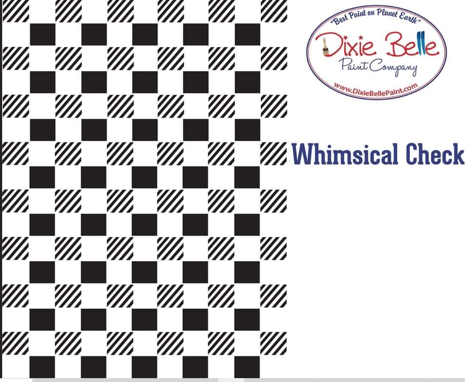 *New* Belle's and Whistles Stencil Whimsical Check