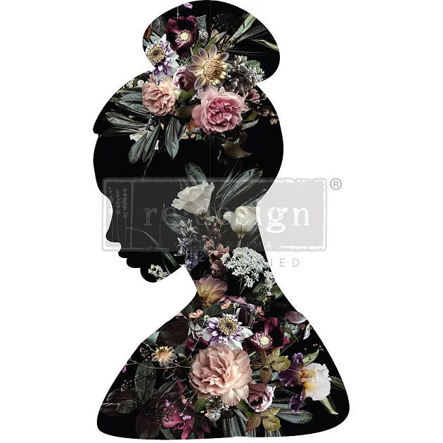 *New Q2 2022 Redesign Decor Transfer Floral Silhouette