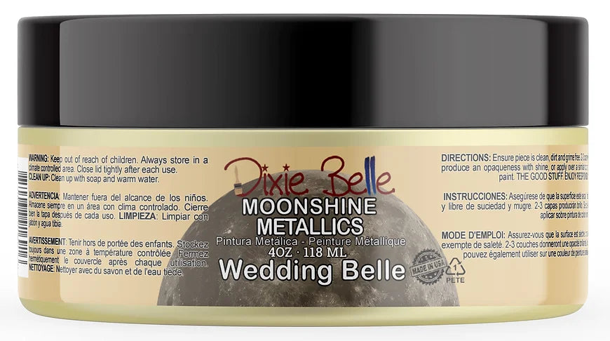 Dixie Belle Moonshine metallic in Wedding Belle 4oz * New size*