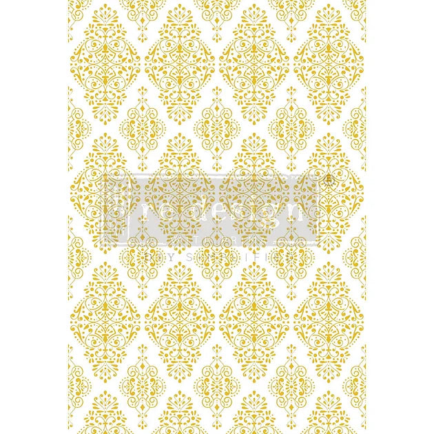 *New July 2022 Redesign Decor Transfer Kacha Gold Damask