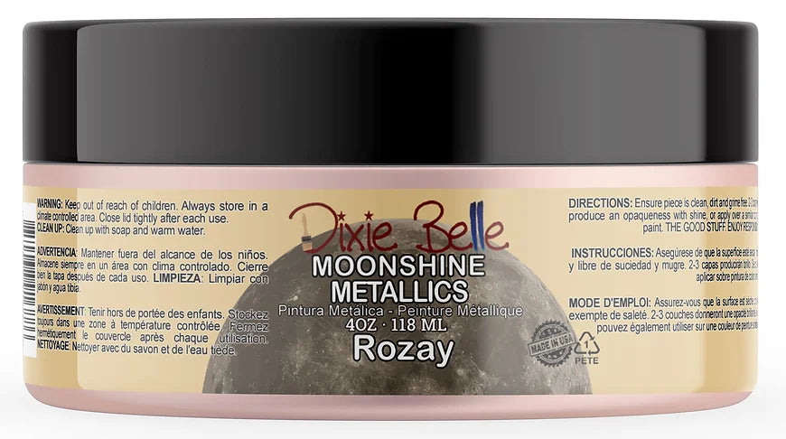 Dixie Belle Moonshine metallic in Rozay 4oz * New size*