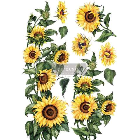 *New Spring 2022 Redesign Decor Transfer Sunflower