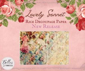 *New* Belle's and Whistles Decoupage paper A1 Lovely Sonnet