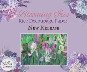 *New* Belle's and Whistles Decoupage paper A1 Blooming Iris