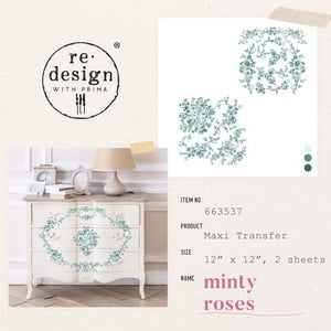 Q2 Part 1 2023 Redesign with Prima *New Size* Maxi Transfer Minty Roses