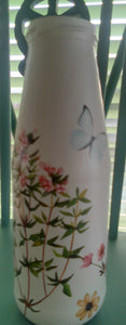 Handcrafted Decoupage bottle Botanical 1