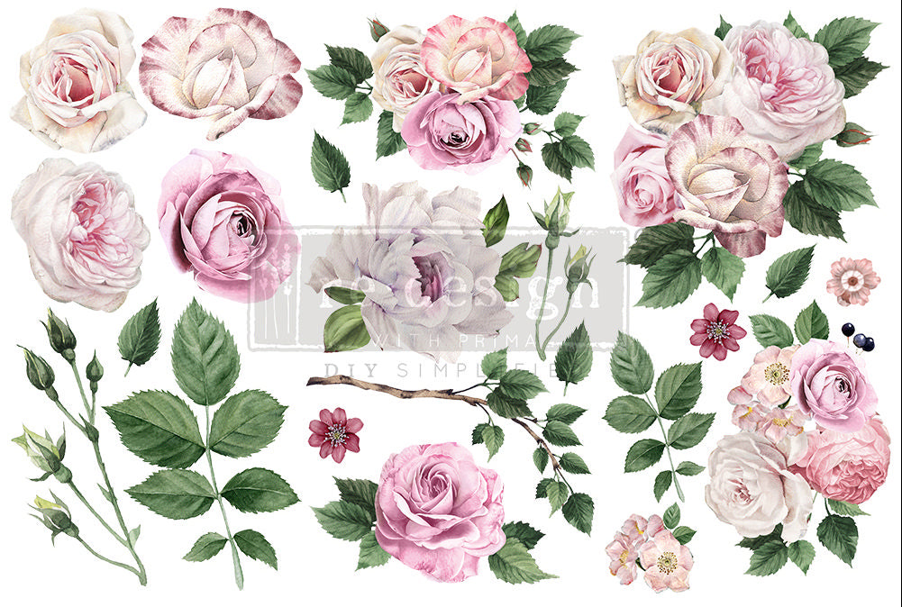 *New Spring Release Redesign with Prima Small Transfer Delicate Roses