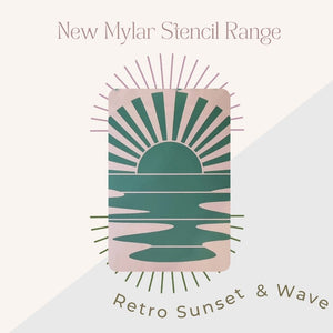 Its so chic Mylar Stencil A3 Retro Sunset & Wave