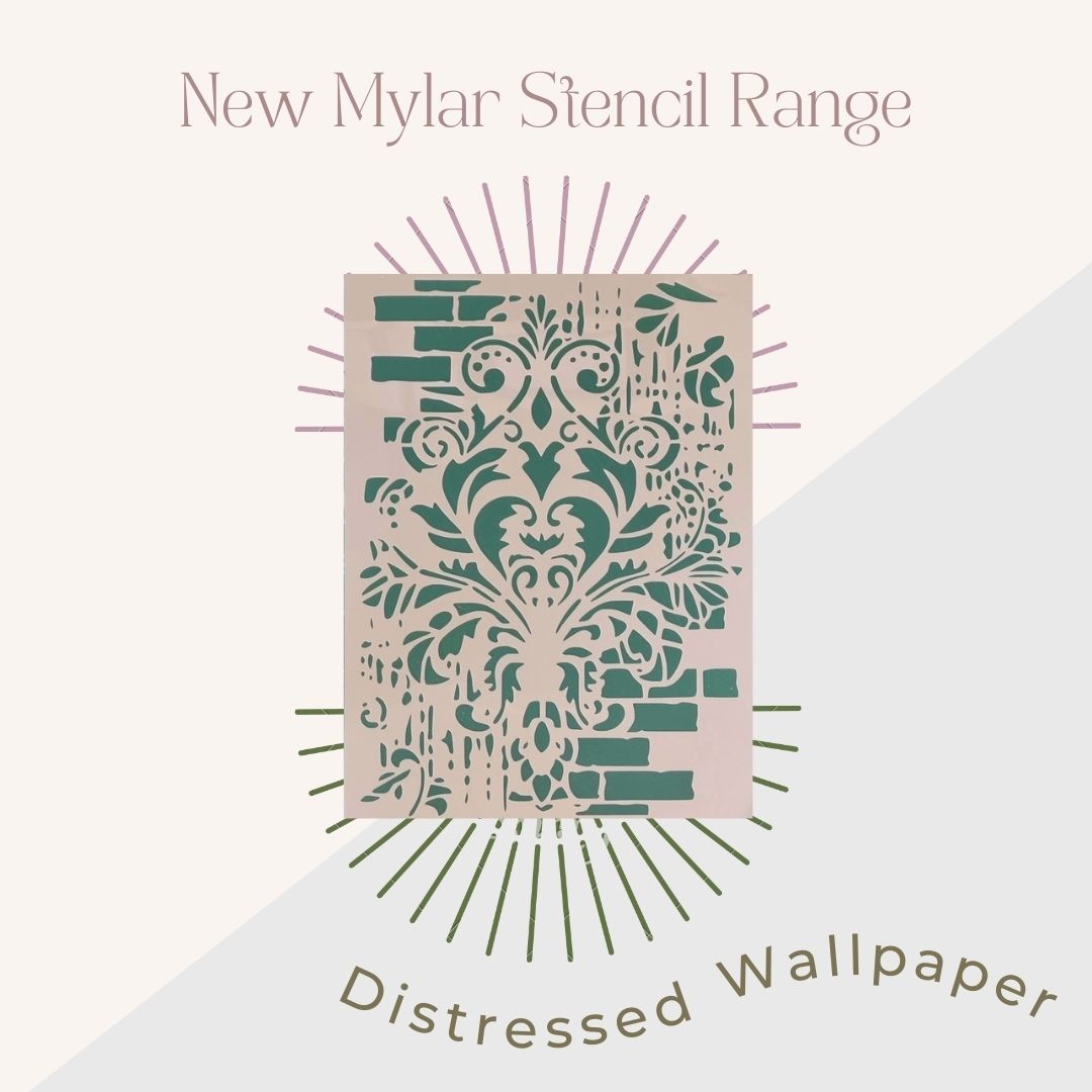 Its so chic Mylar Stencil A3 Distressed Wallpaper