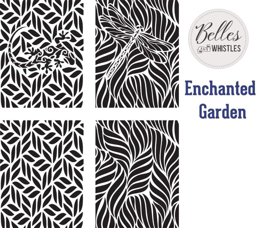 *New* April 22 Release Belle's and Whistles Stencil Enchanted Garden