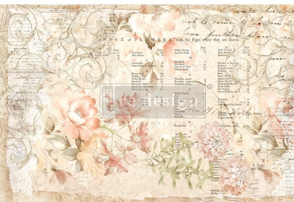 Redesign with Prima Decoupage Decor Tissue Paper Floral Parchment