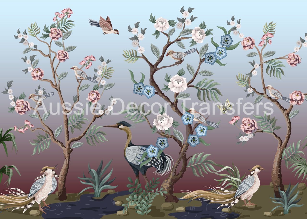 Aussie Decor Poster print Cranes & Pheasants